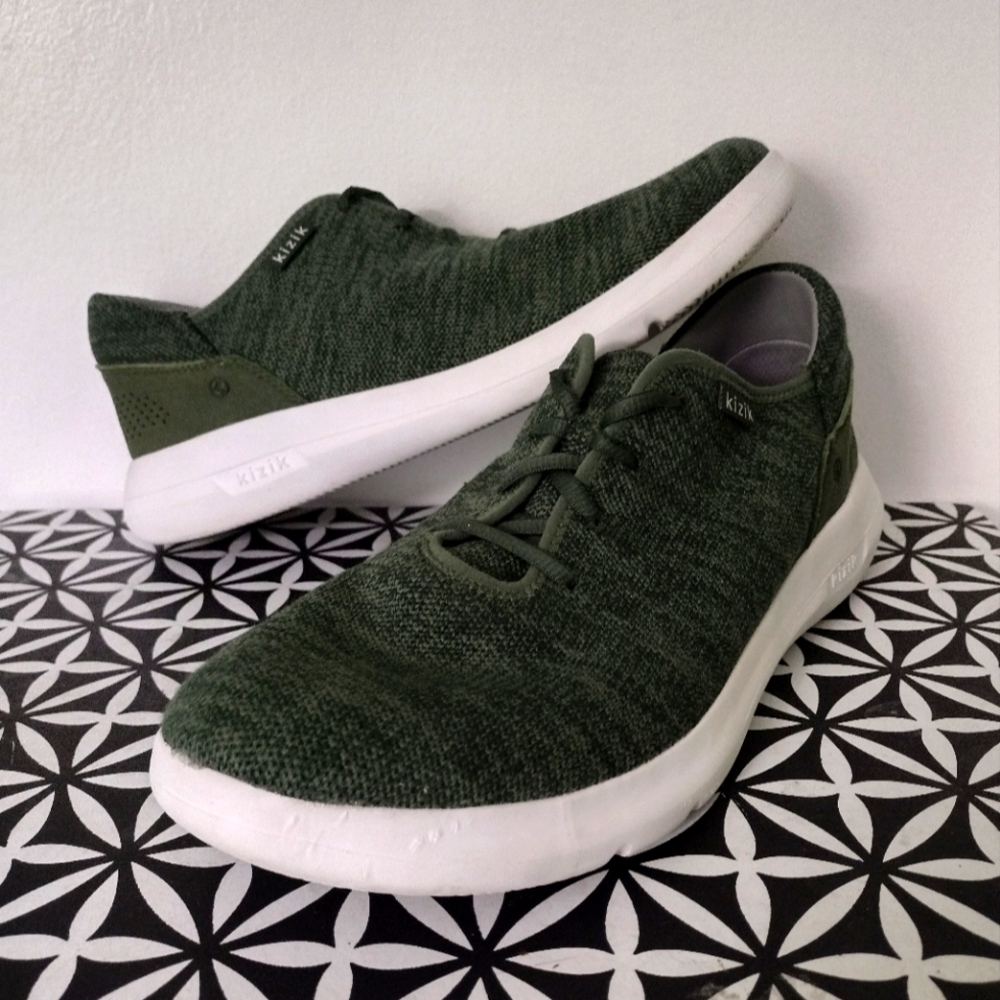 Kizik Eco-Knit Olive Green Hands-Free Shoes